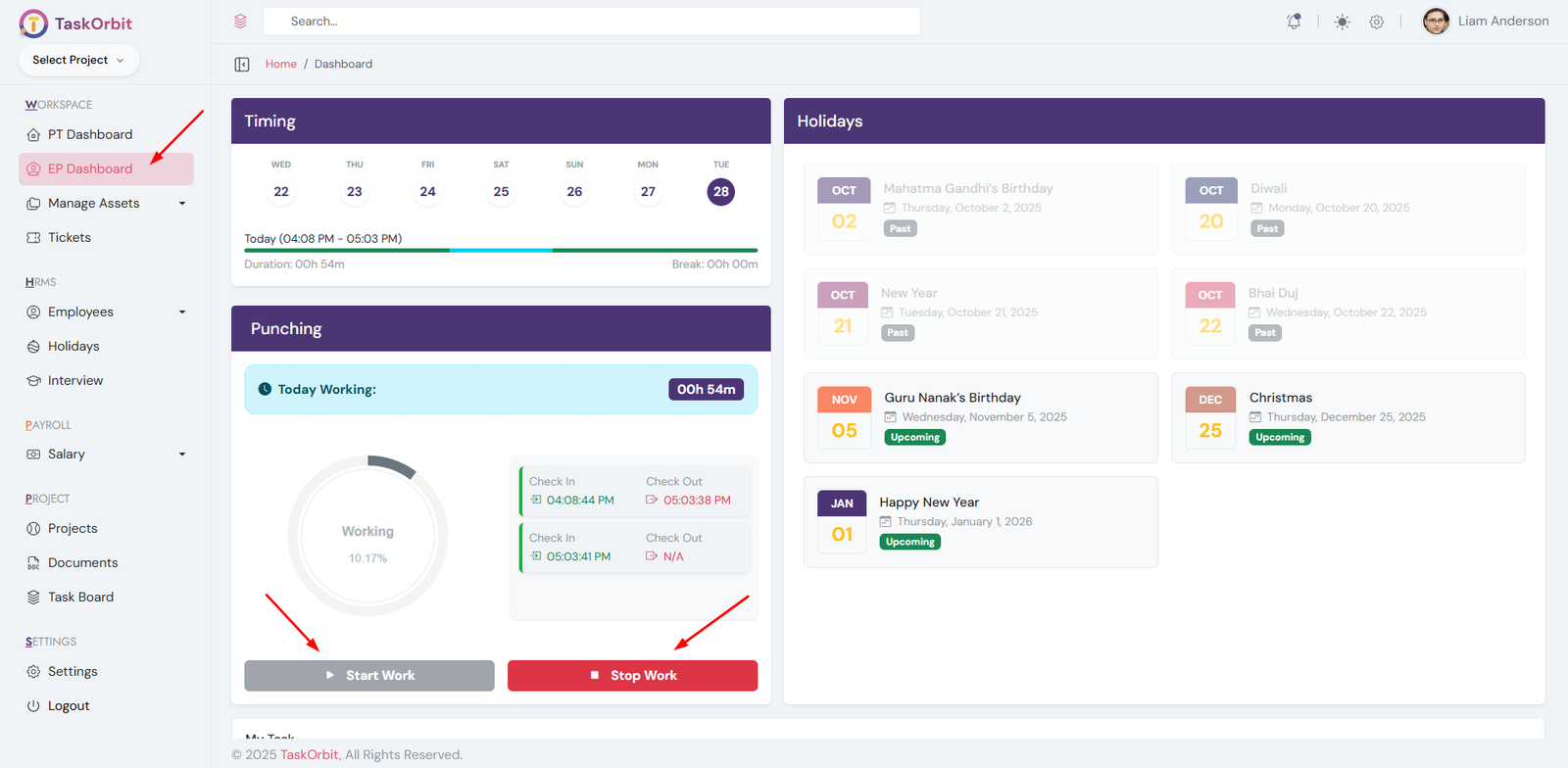 Employee Clock Management