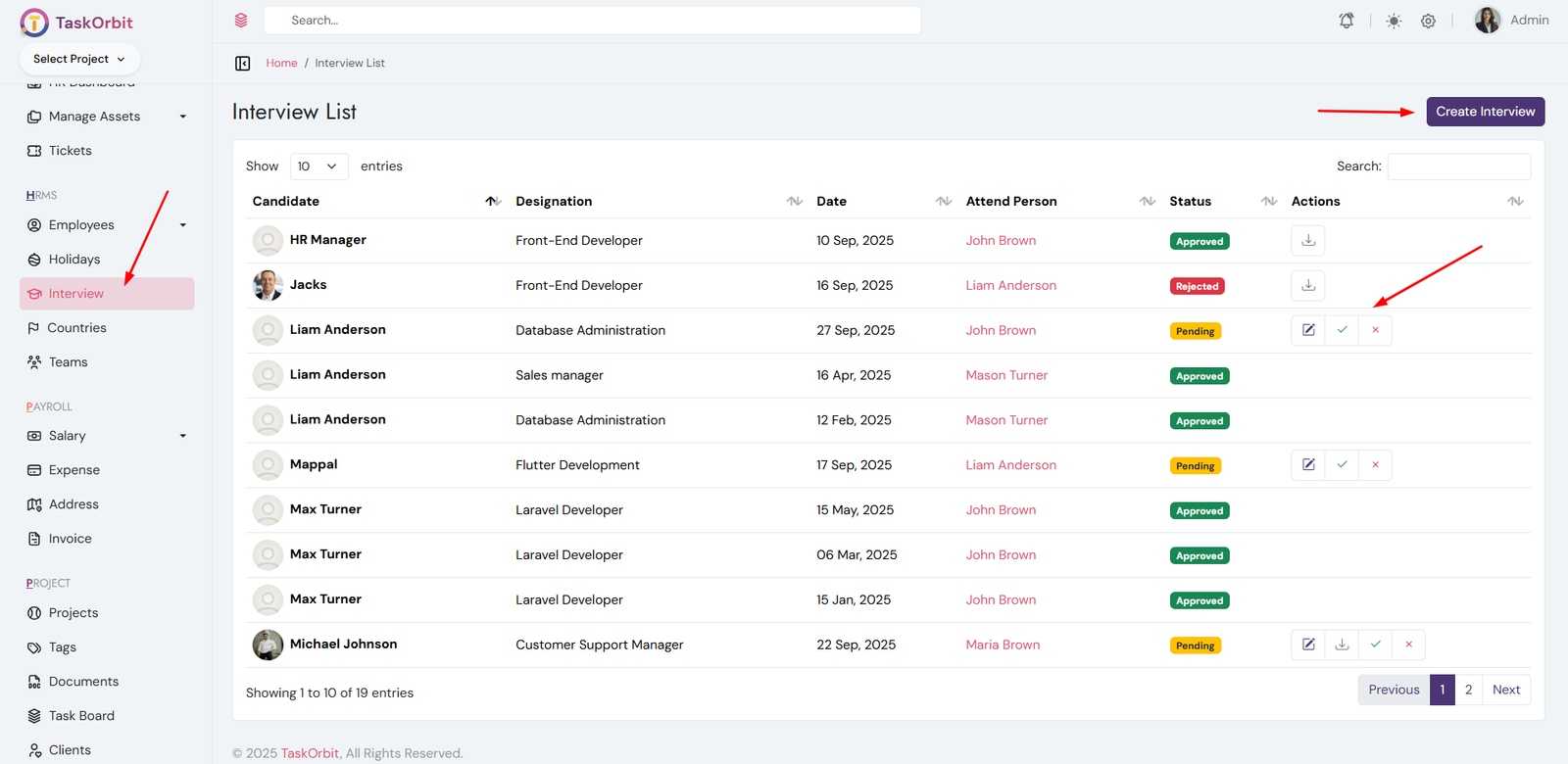 Interview Management