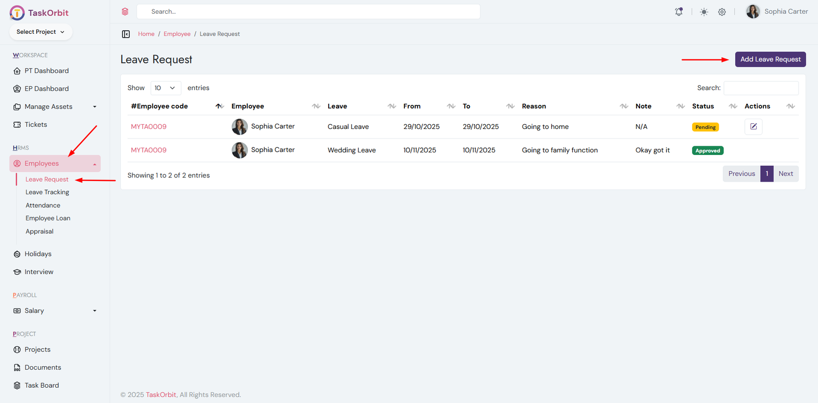Leave Request Details